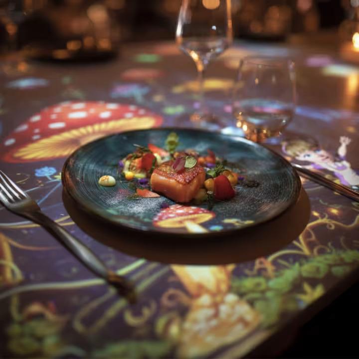 Así es Sensory Feast Madrid, la cena que mezcla gastronomía y video mapping