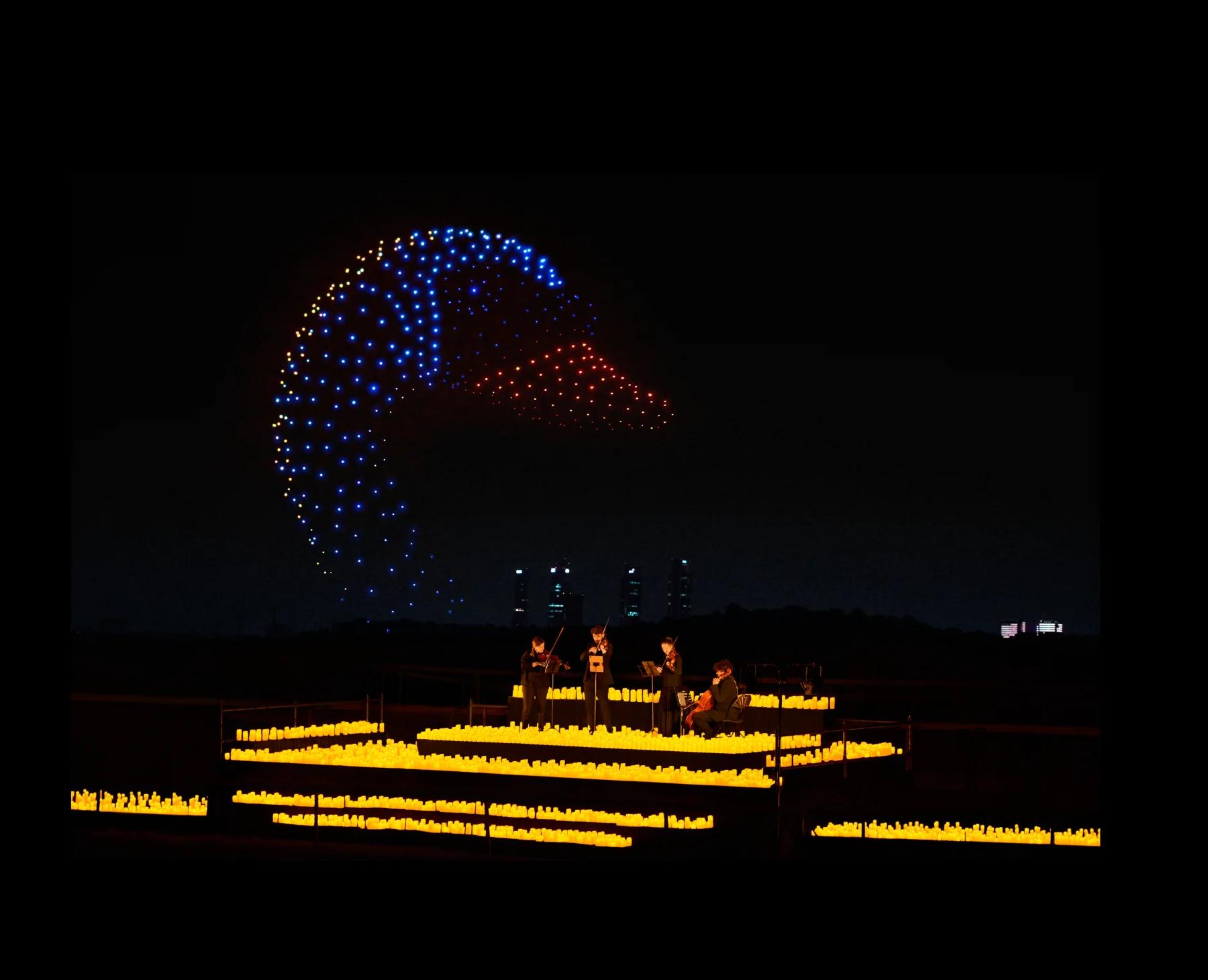 El arte despega en Madrid: el DroneArt Show pinta el cielo con música y luz